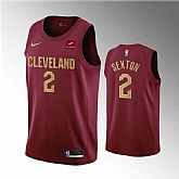 Men's Cleveland Cavaliers #2 Collin Sexton Wine Icon Edition Stitched Basketball Jersey Dzhi,baseball caps,new era cap wholesale,wholesale hats